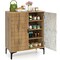 4-Tier Farmhouse Shoe Cabinet with Metal Legs & Removable Shelves